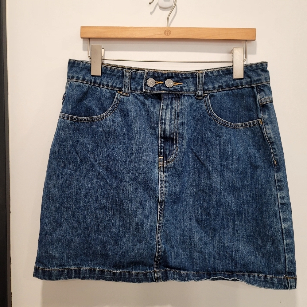 MARINE LAYER Denim Mini Skirt Size Large - Picture 3 of 12